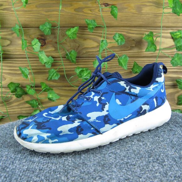 Nike Men's RosheRun‎ Print Sneaker Blue Fabric Size 9M Used 2025 - Picture 1 of 9